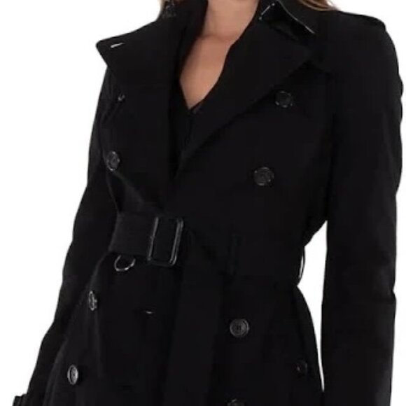 Burberry Black Sandringham Double-breasted Trench Coat, Brand Size M